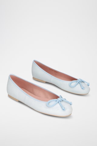 Ballerines en nubuck - Bleu clair