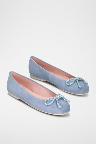 Ballerines en nubuck - Bleu clair