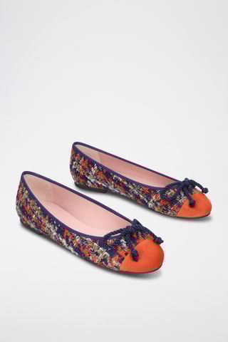 Ballerines en tweed - Bleu marine