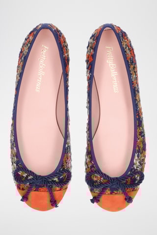 Ballerines en tweed - Bleu marine