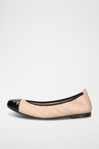 Ballerines en cuir verni - Beige