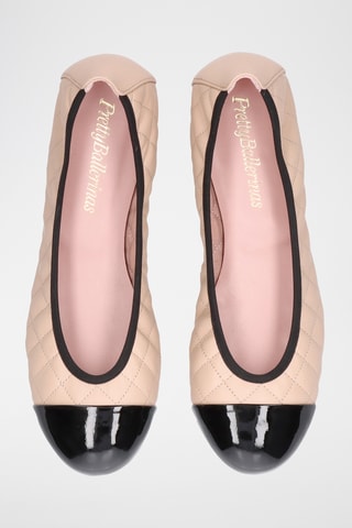 Ballerines en cuir verni - Beige