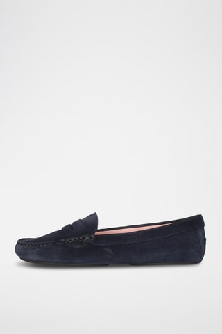 Mocassins en nubuck - Bleu marine