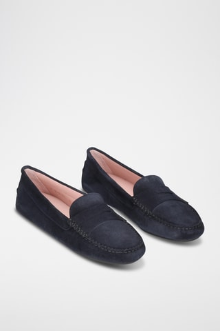 Mocassins en nubuck - Bleu marine