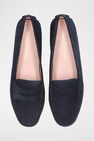 Mocassins en nubuck - Bleu marine