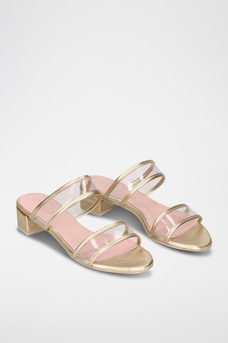 Mules en cuir - Doré