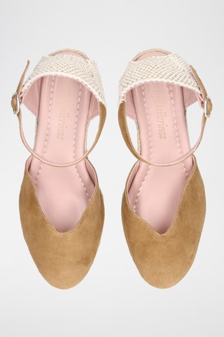 Espadrilles compensées en nubuck - Marron