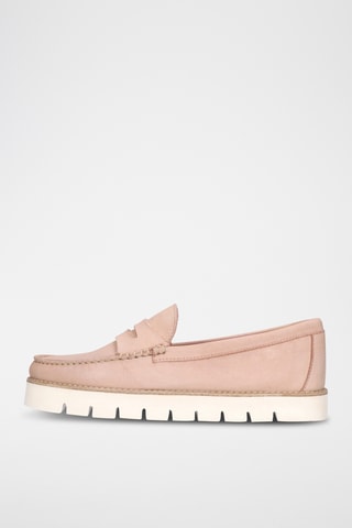 Mocassins plateformes en cuir - Rose