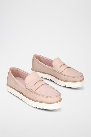 Mocassins plateformes en cuir - Rose