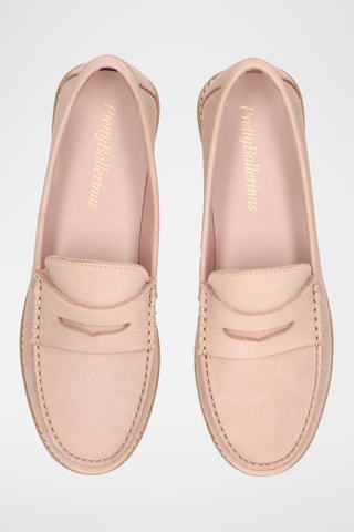 Mocassins plateformes en cuir - Rose