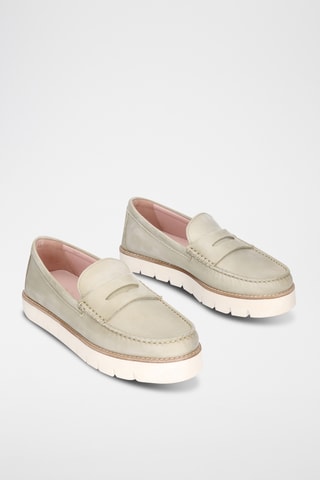 Mocassins plateformes en cuir - Beige