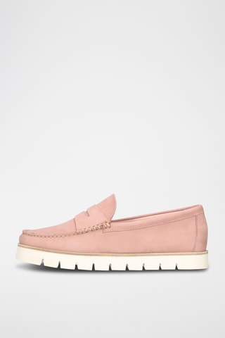 Mocassins plateformes en cuir - Rose