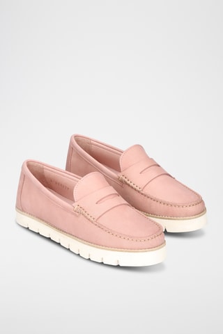 Mocassins plateformes en cuir - Rose