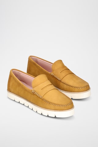 Mocassins plateformes en cuir - Marron