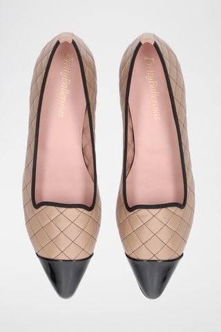 Slippers en cuir verni - Beige