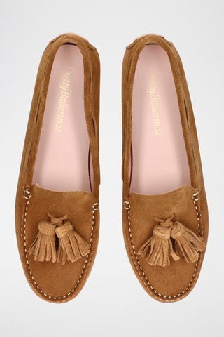 Chaussures bateau en nubuck - Marron