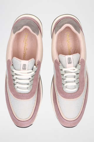 Baskets compensées en cuir - Rose