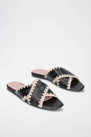 Mules en cuir - Noir