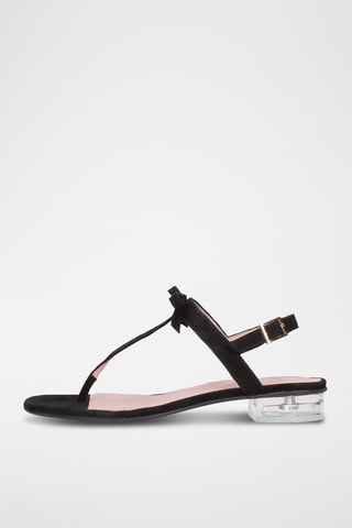 Sandales à talons en nubuck - Noir