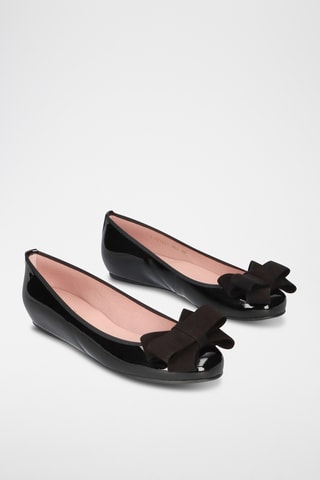 Ballerines en cuir verni - Noir