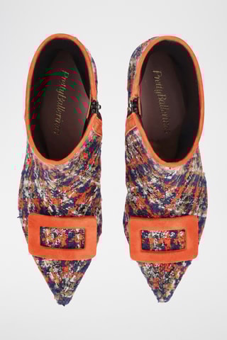 Bottines en tweed - Orange