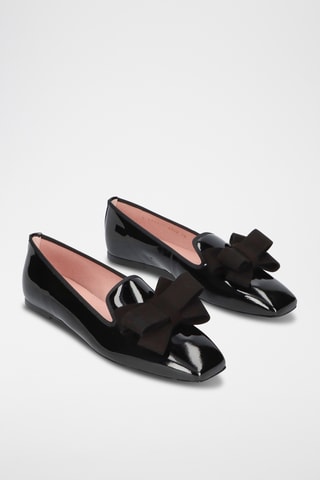 Slippers en cuir verni - Noir