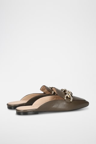 Mules en cuir - Kaki