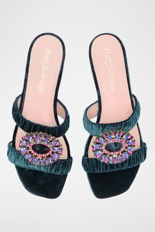 Mules en velours - Vert