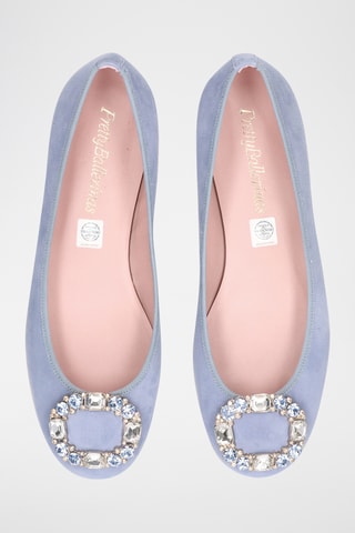 Ballerines en nubuck - Bleu clair
