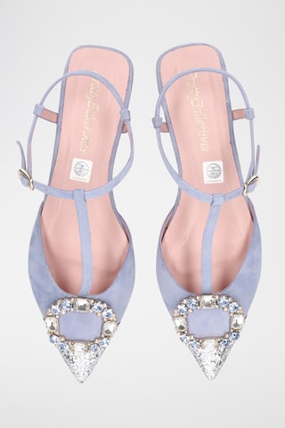 Salomés en nubuck - Bleu clair