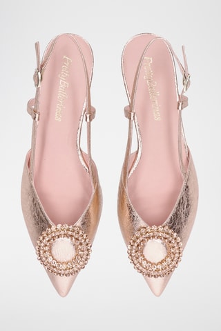 Ballerines en cuir - Doré