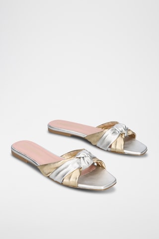 Mules en cuir - Doré