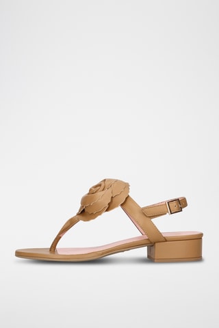 Sandales à talons en cuir - Marron