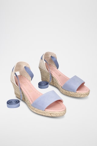 Espadrilles compensées en nubuck - Bleu