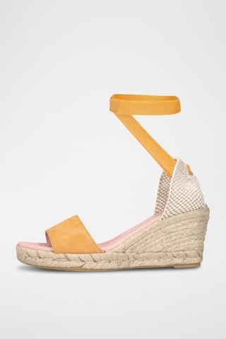 Espadrilles compensées en nubuck - Jaune