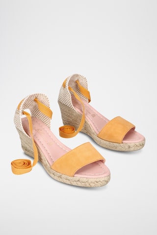 Espadrilles compensées en nubuck - Jaune