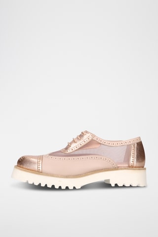 Derbys plateformes en cuir - Doré rose