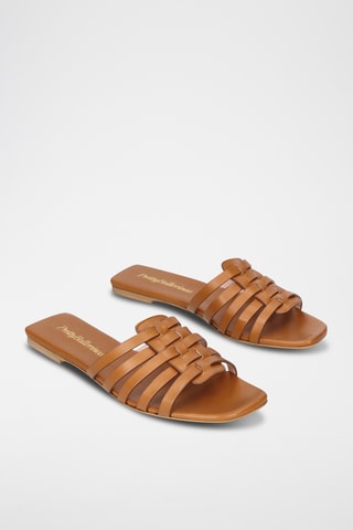 Mules en cuir - Marron