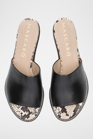 Mules compensées en cuir - Noir