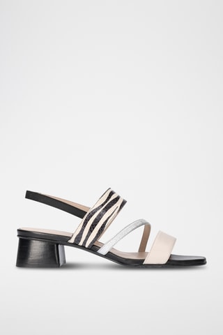 Sandales à talons en cuir - Noir