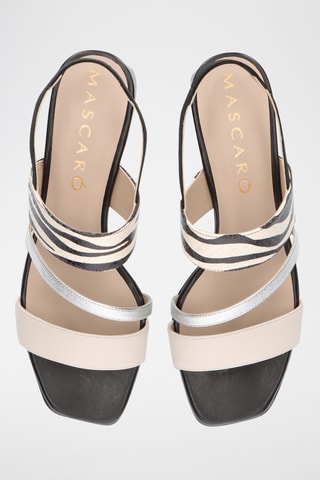 Sandales à talons en cuir - Noir