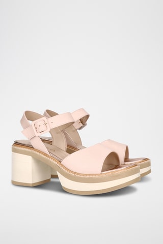 Sandales à talons en cuir - Rose