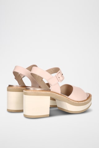 Sandales à talons en cuir - Rose
