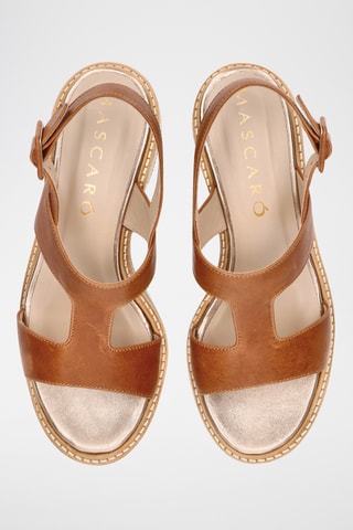 Sandales à talons en cuir - Marron