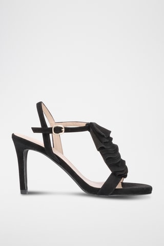 Sandales à talons en cuir - Noir