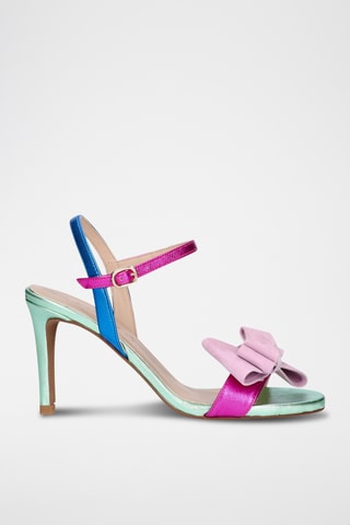 Sandales à talons en cuir - Vert