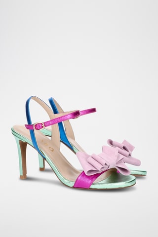 Sandales à talons en cuir - Vert