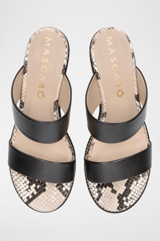 Mules compensées en cuir - Noir