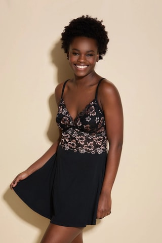 Babydoll e string Savona - Preto