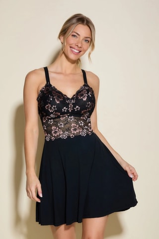 Babydoll e string Savona - Preto